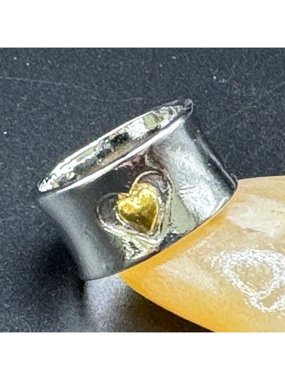 Silver Tone Boho Heart Band Ring #818